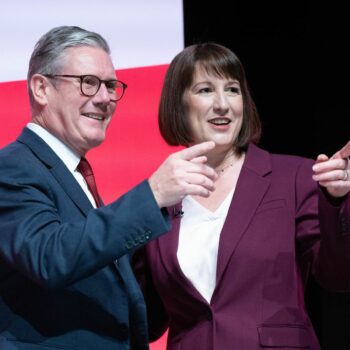 Sir Keir Starmer congratulated Rachel Reeves after she addressed the Labour Party conference in Liverpool. Pic: PA