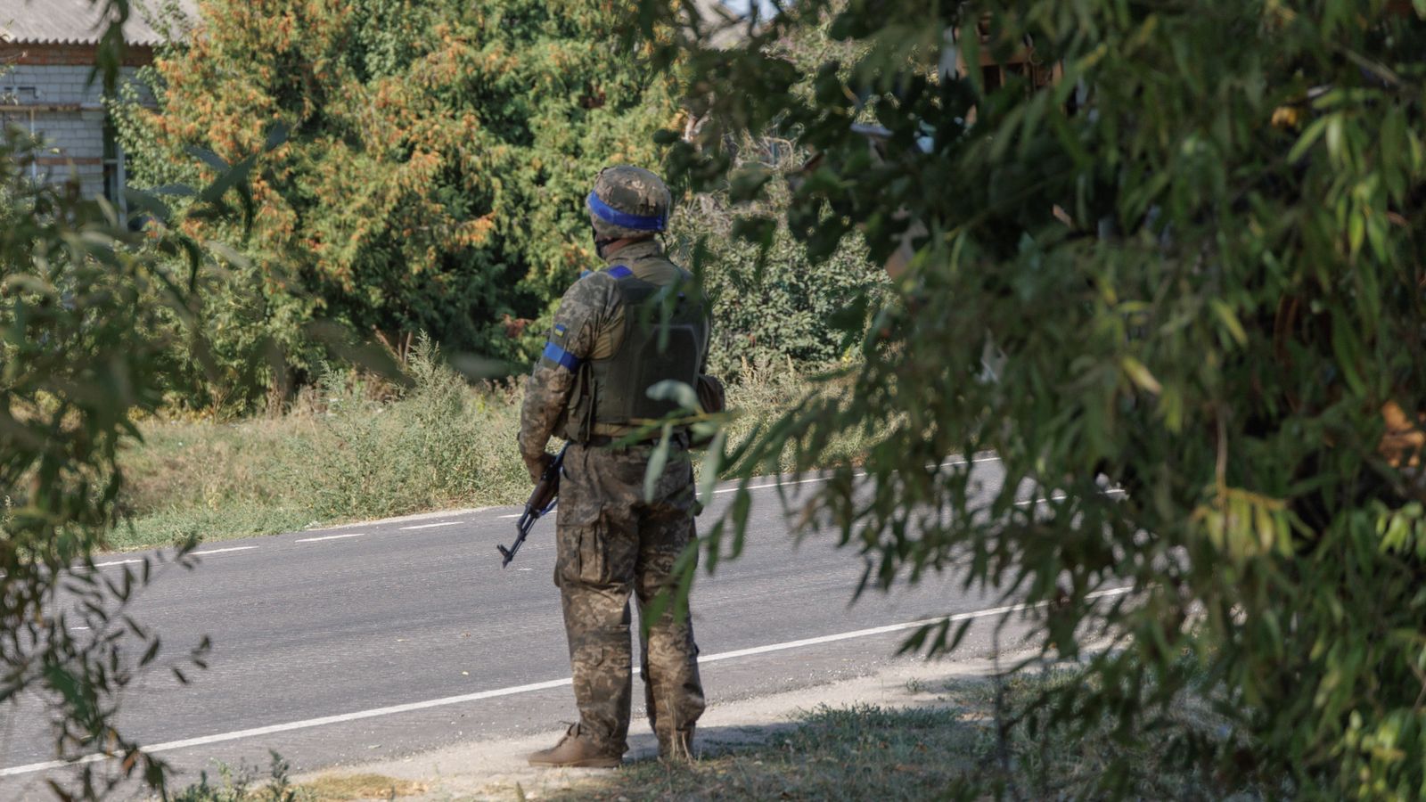 A Ukrainian soldier in Sudzha, Kursk Region, Russia. File pic: Getty