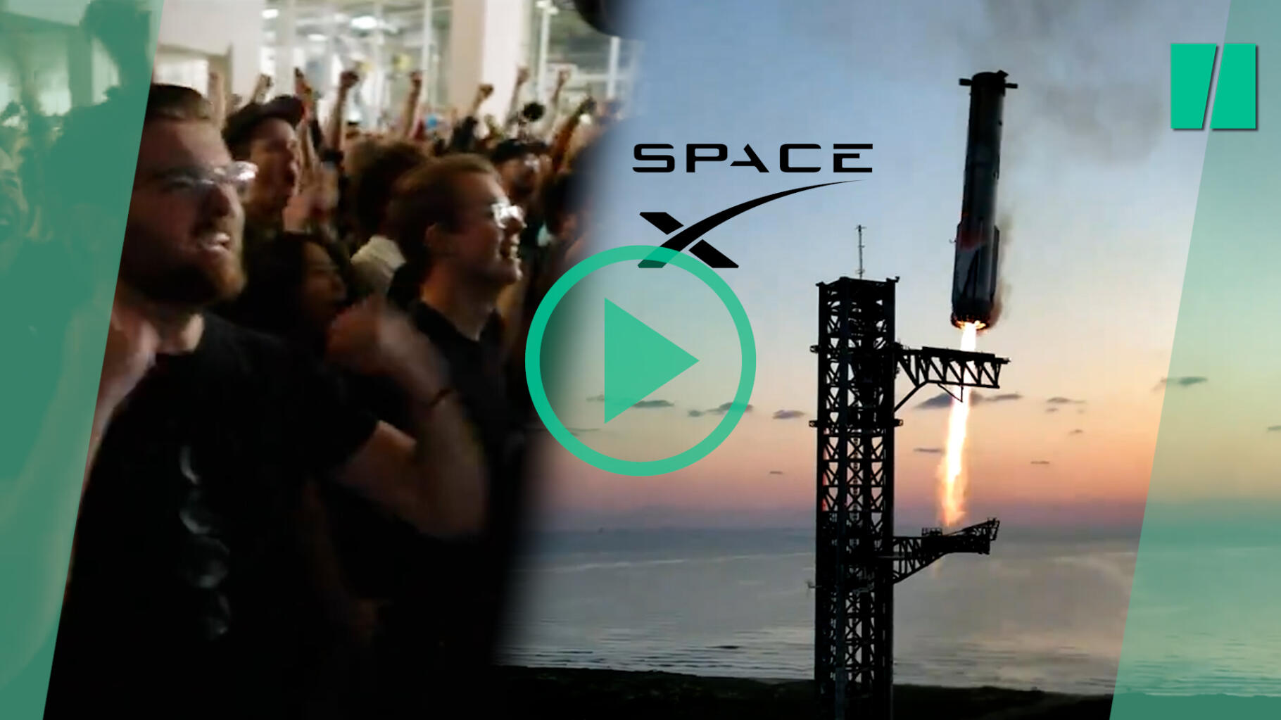 SpaceX réussit à rattraper une partie de sa mégafusée Starship, les ingénieurs explosent de joie