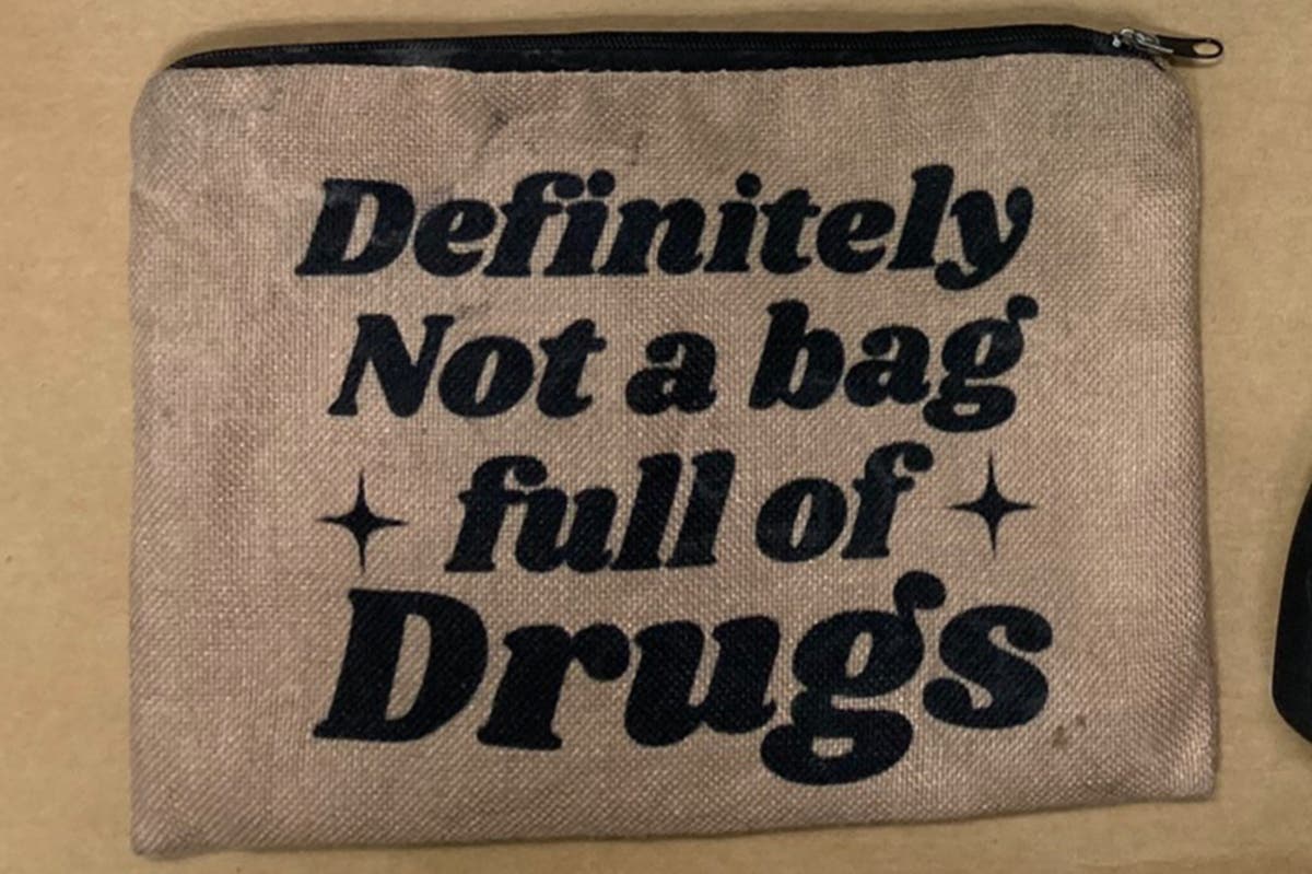 Police make surprise discovery after unzipping pouch labeled ‘definitely not bag full of drugs’