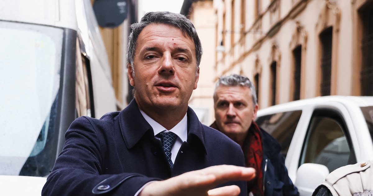 Matteo Renzi participe à un rassemblement au Circolo Filologico Milanese à Milan, en Italie, le 29 février 2024.