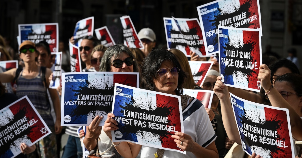 Rassemblement contre l'antisémitisme après le viol d'une enfant juive de 12 ans, le 19 juin 2024 à Paris