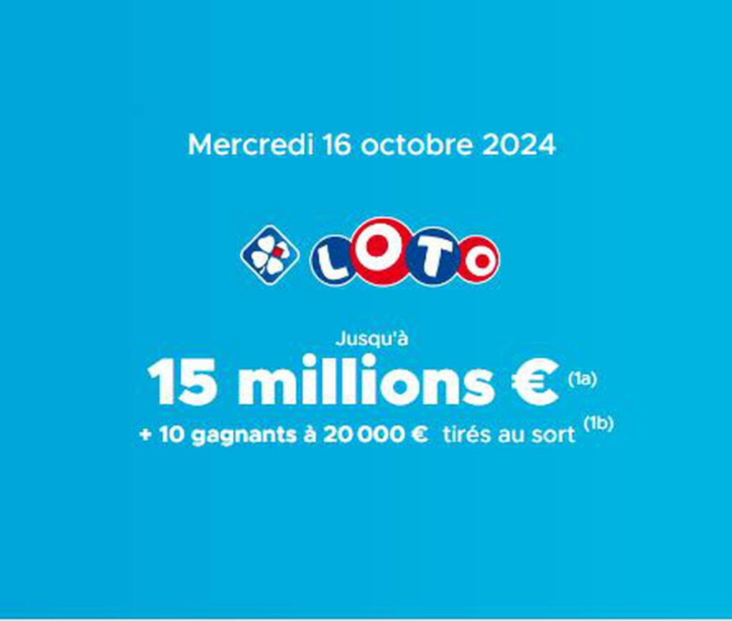 Résultat Loto (FDJ) : le tirage de ce mercredi 16 octobre 2024, 15 millions d'euros en jeu