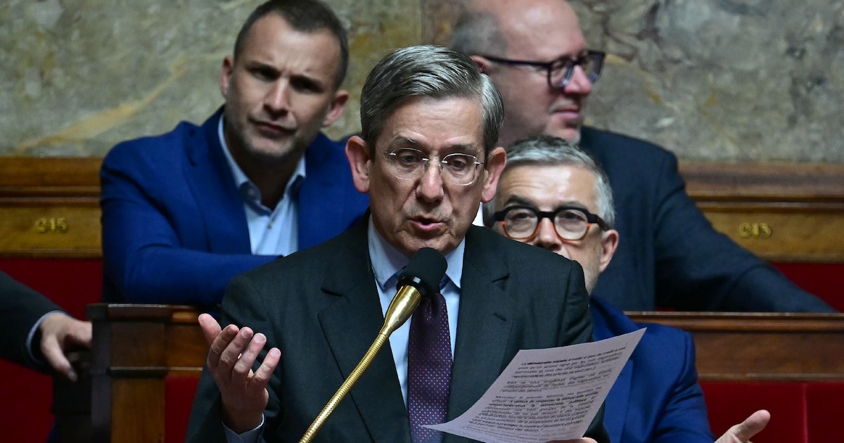 Le centriste Charles de Courson s'exprime à l'Assemblée nationale le 28 mai 2024 à Paris