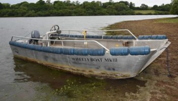 Undated handout photo issued by the Marine Accident Investigation Branch (MAIB) of Wheelyboat 123 - a recreational craft modified for wheelchair users. The capsize of the motorboat which led to the drowning of two wheelchair users happened because a maintenance failure meant the vessel was not watertight, an investigation has found. Alex Wood, 43, and Alison Tilsley, 63, were on a day trip from a care home when they died on Roadford Lake, near Okehampton, Devon, on June 8 2022. Issue date: Thurs