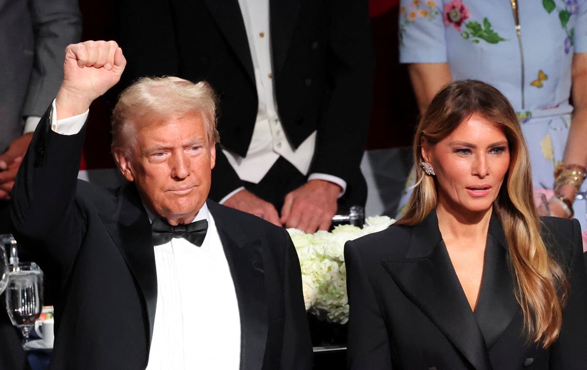 Trump and Melania attend Al Smith dinner together as former president rips Harris’s no-show: Live