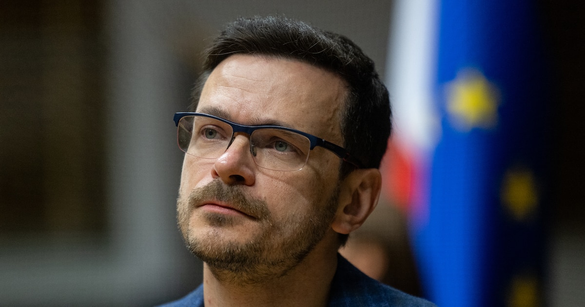 Le chef de l'opposition russe, Ilya Iachine, lors de sa réunion à l'université de Varsovie, en Pologne, le 7 octobre 2024.