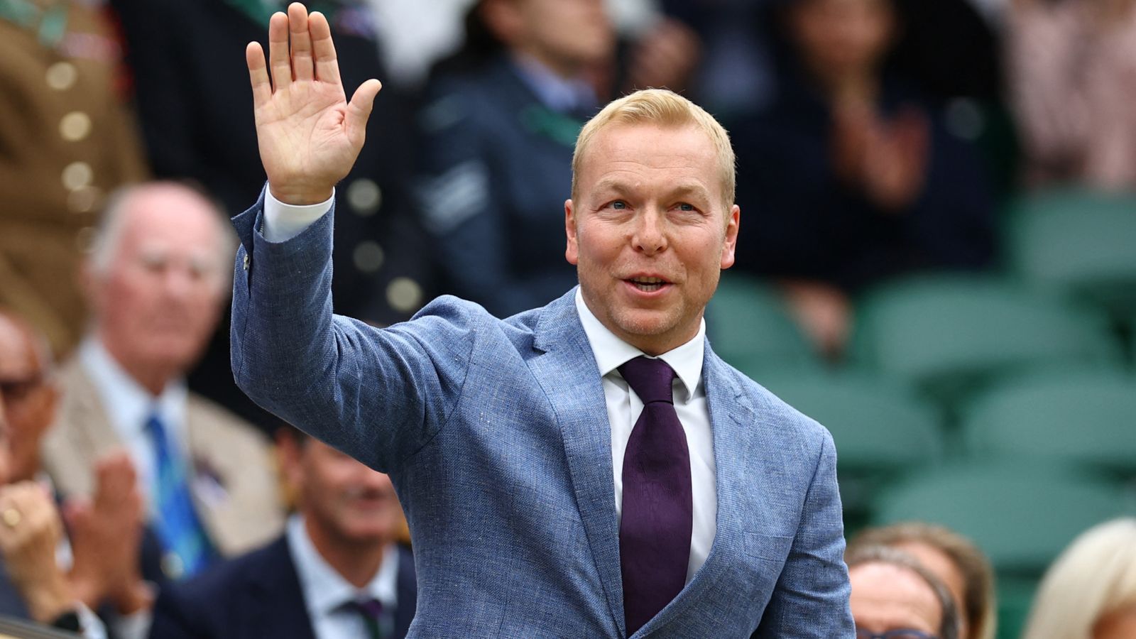 Sir Chris pictured greeting the crowd at Wimbledon earlier this year. Pic: Reuters