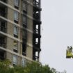 Emergency services at the scene of a fire at a residential block on Queens Road West, Plaistow, London. Picture date: Monday October 21, 2024.