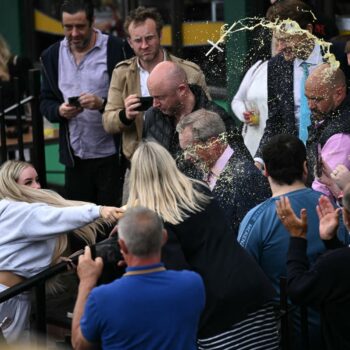 Woman who threw McDonald’s milkshake at Nigel Farage admits assault