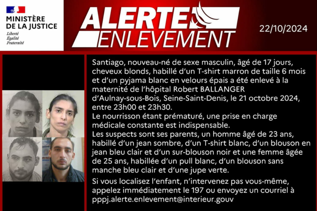 Enlèvement d'un bébé en Seine-Saint-Denis : les parents sont les principaux suspects