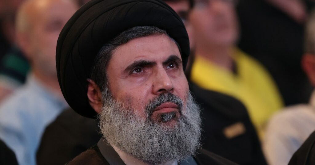 Hachem Safieddine, figure éminente du Hezbollah libanais, le 24 mai 2024 dans la banlieue sud de Beyrouth