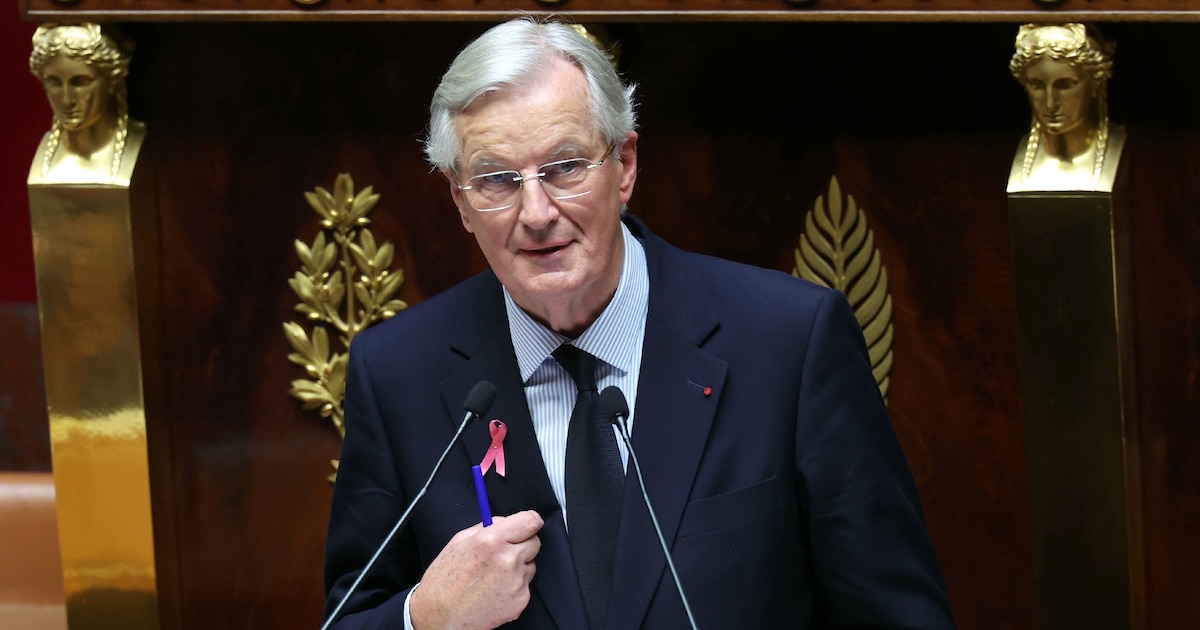 Le Premier ministre Michel Barnier prononce sa déclaration de politique générale à l'Assemblée nationale à Paris, le 1er octobre 2024