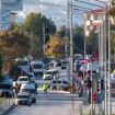 Emergency teams and police outside Turkish Aerospace in Ankara. Pic: AP