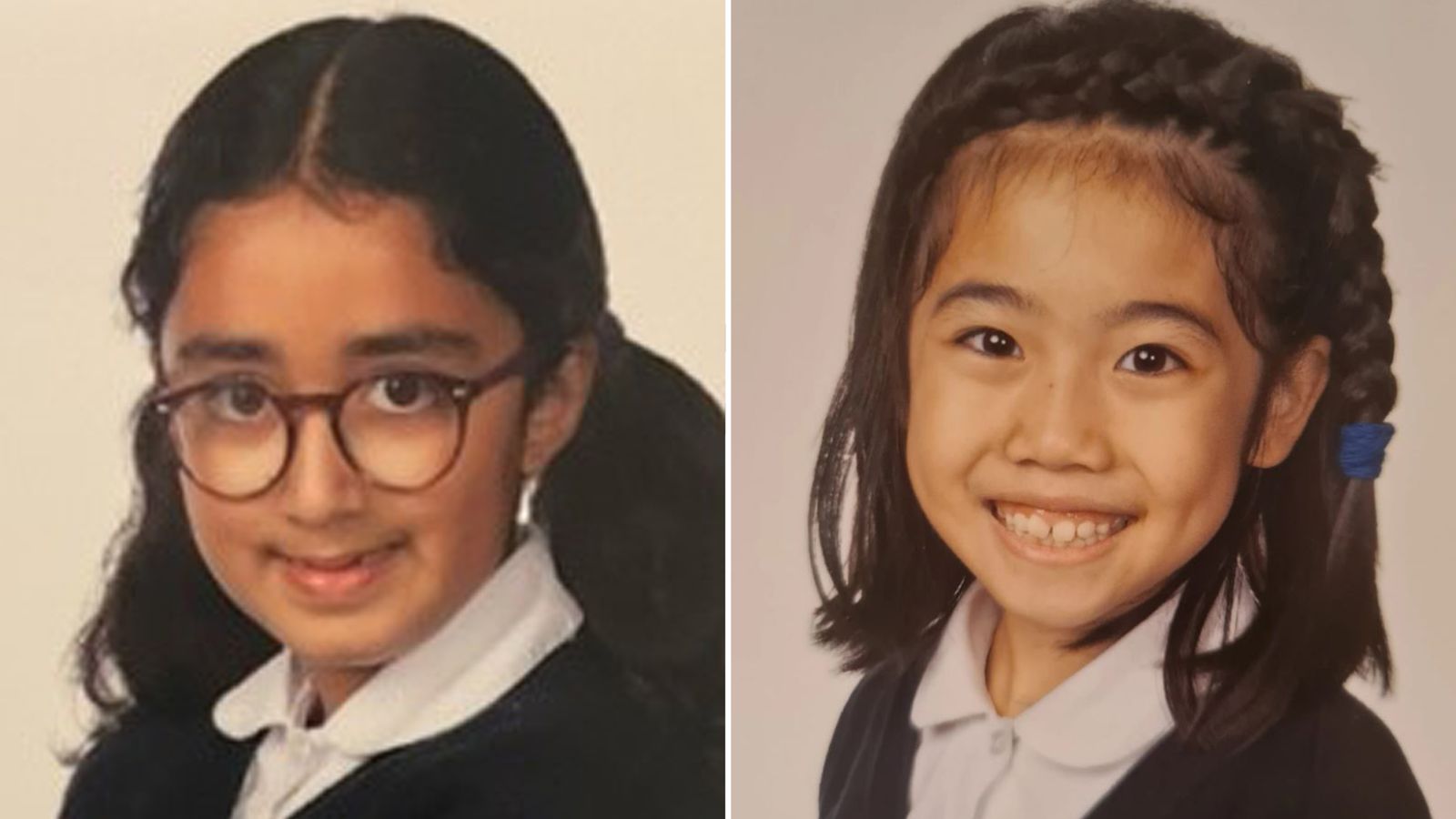 Nuria Sajjad, left, and Selena Lau, both eight, died after a car crashed into a school in Wimbledon