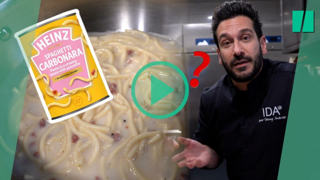 On a forcé Denny Imbroisi à goûter les carbonara en boîte de Heinz, il nous a donné sa recette en échange