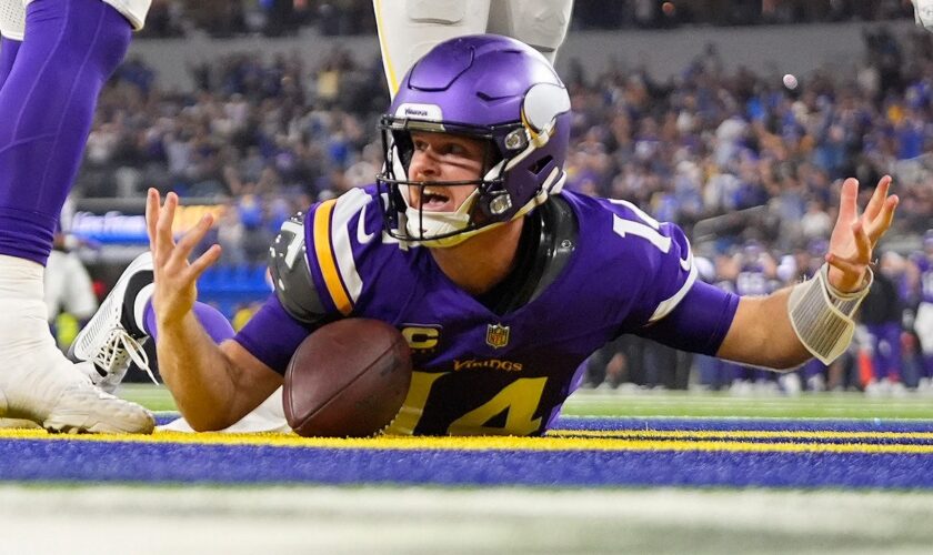 NFL world erupts in fury over missed facemask penalty after Vikings' Sam Darnold has helmet twisted around