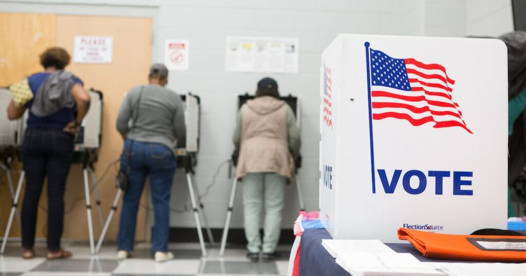 Des électeurs américains lors du vote anticipé pour les élections de mi-mandat à Atlanta, le 18 octobre 2018 en Géorgie