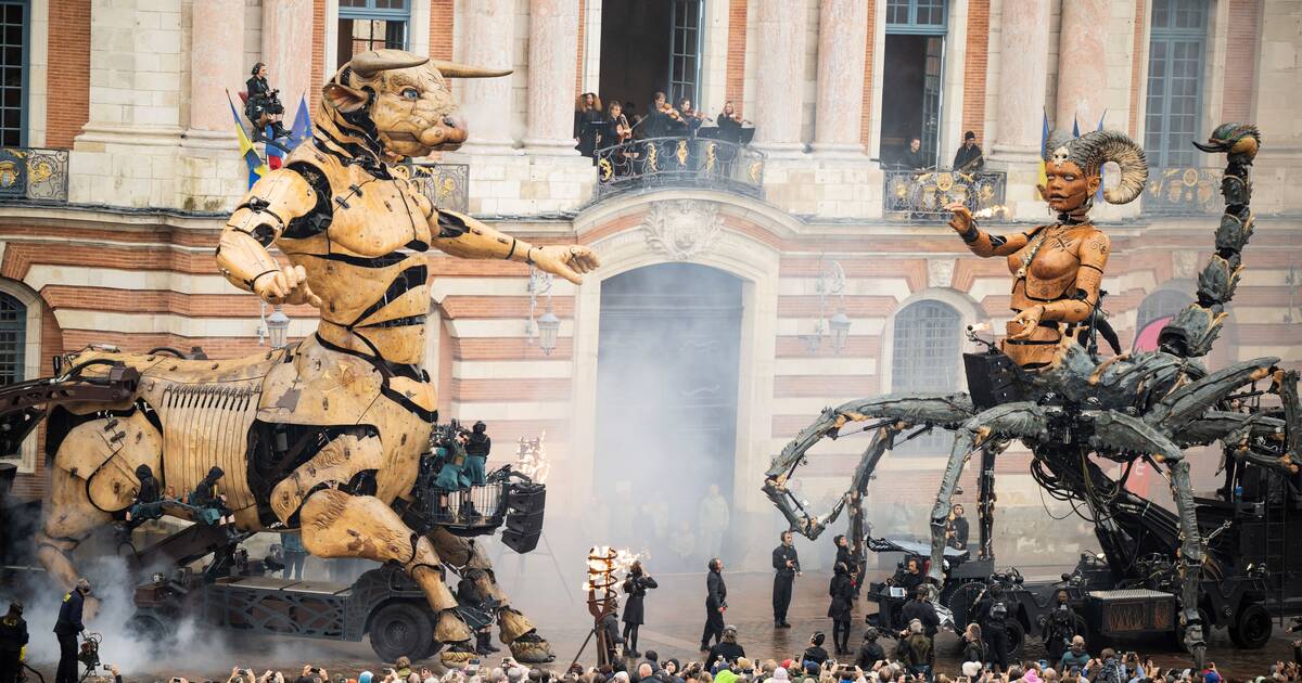 Une femme-scorpion et un minotaure géants déambulent dans Toulouse ce week-end, un million de spectateurs attendus