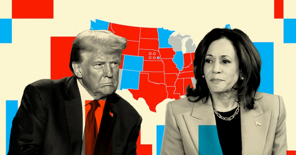 Alors que Donald Trump est quasiment certain de remporter 219 des 538 grands électeurs et Kamala Harris 226, tout se jouera dans les sept "swing states".