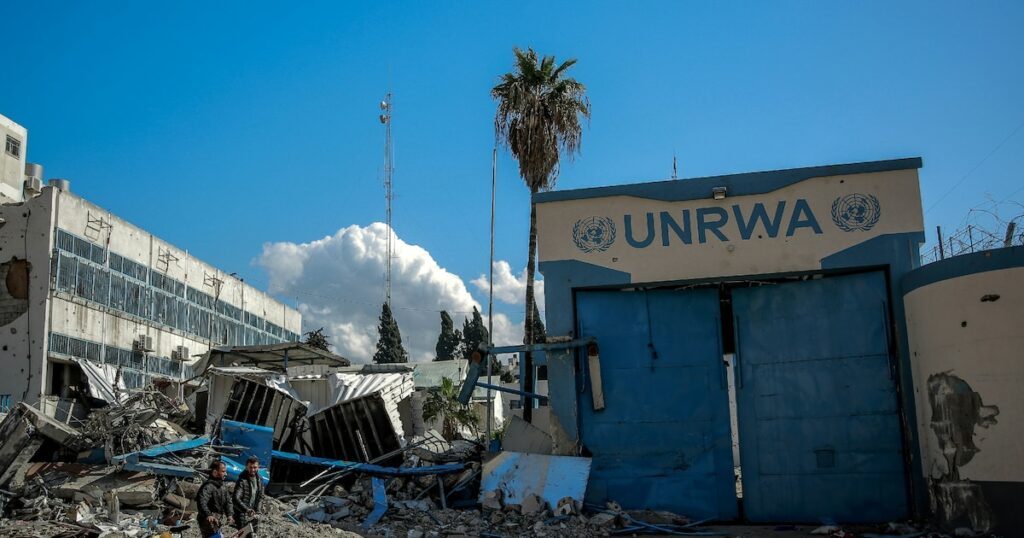 Le siège endommagé de l'Unrwa à Gaza, le 15 février 2024