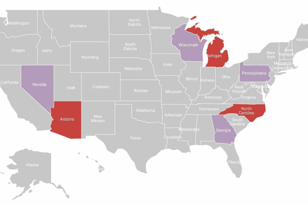 Swing States : sondages, résultats... Zoom sur ces 7 Etats qui peuvent décider de l'issue de l'élection américaine