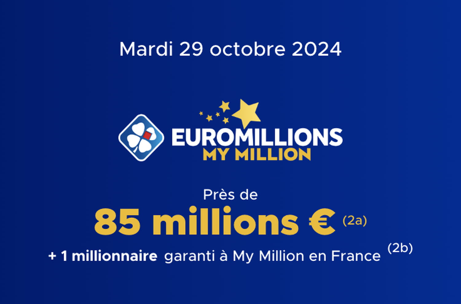 Résultat Euromillions (FDJ) : le tirage de ce mardi 29 octobre 2024, 85 millions d'euros en jeu