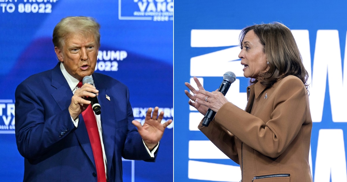 Combo photo de Donald Trump et Kamala Harris, créé le 26 octobre 2024