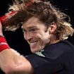 Russia's Andrey Rublev draws blood during meltdown at Paris Masters