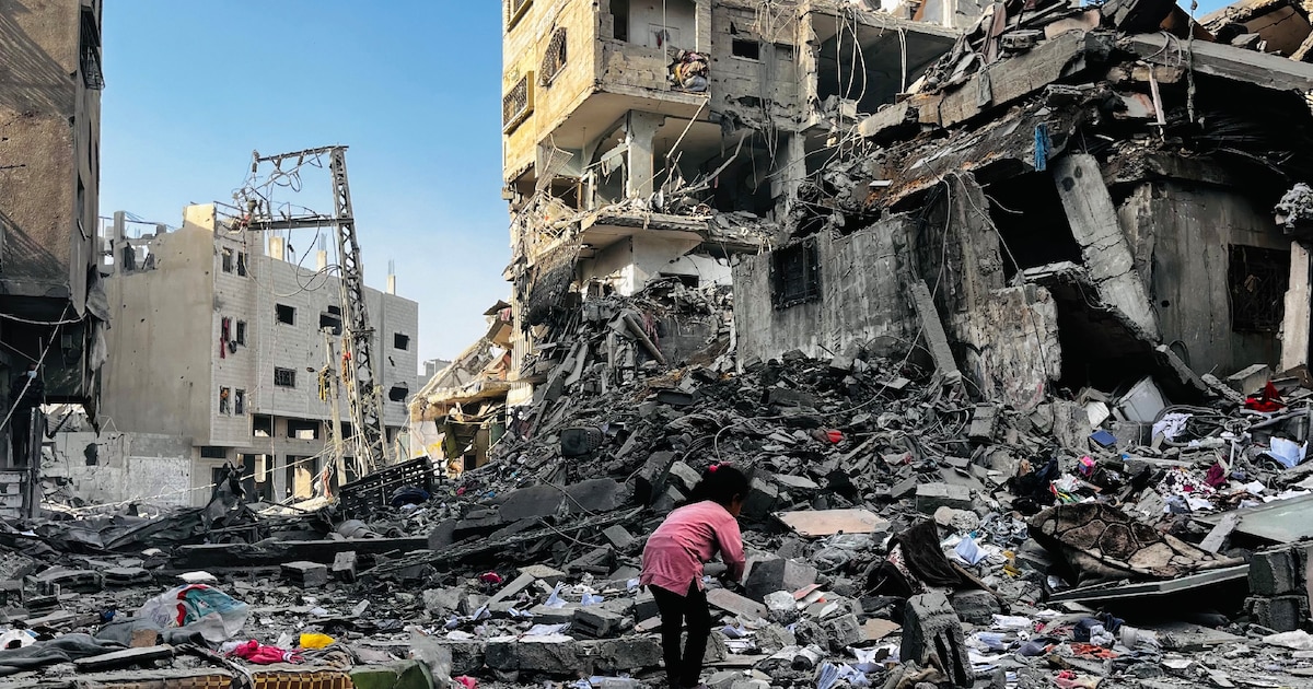 Destructions après des frappes israéliennes sur Beit Lahia, dans le nord de la bande de Gaza, le 29 octobre 2024