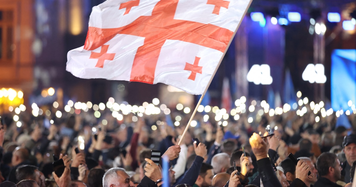 Manifestation en faveur du parti pro-russe "Rêve géorgien", le 23 octobre.