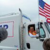 Trump hits Wisconsin in garbage truck 'in honor of Kamala and Joe Biden'