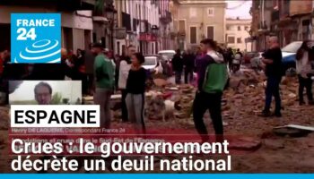 Crues en Espagne : le gouvernement décrète un deuil national