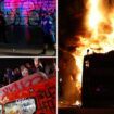 Dodgers celebrations erupt into chaos as ‘hostile’ crowd hurls projectiles at officers, sets city bus ablaze