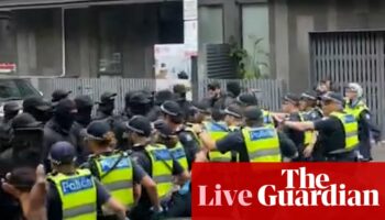 Australia news live: police pepper spray neo-Nazi rally in Melbourne; Bruce Lehrmann to learn fate of appeal