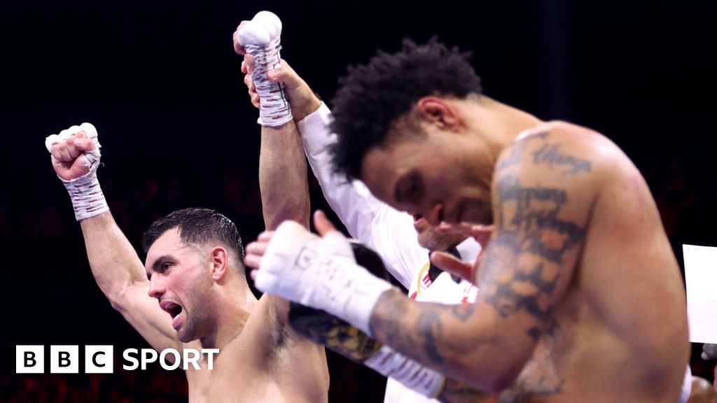 Jack Catterall knocks down Regis Prograis at Co-Op Live in Manchester