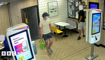 CCTV shows Khalife changing clothes in McDonald's