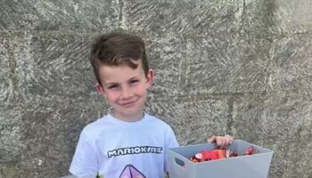 Cheeky little boy delighted at reaction to his eight-word Halloween note