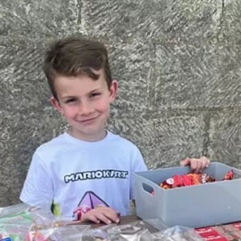 Cheeky little boy delighted at reaction to his eight-word Halloween note