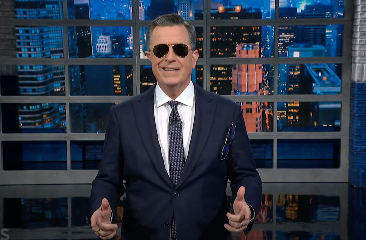 Colbert channels his inner Biden - complete with sunglasses - to mock Trump for dance-a-thon town hall