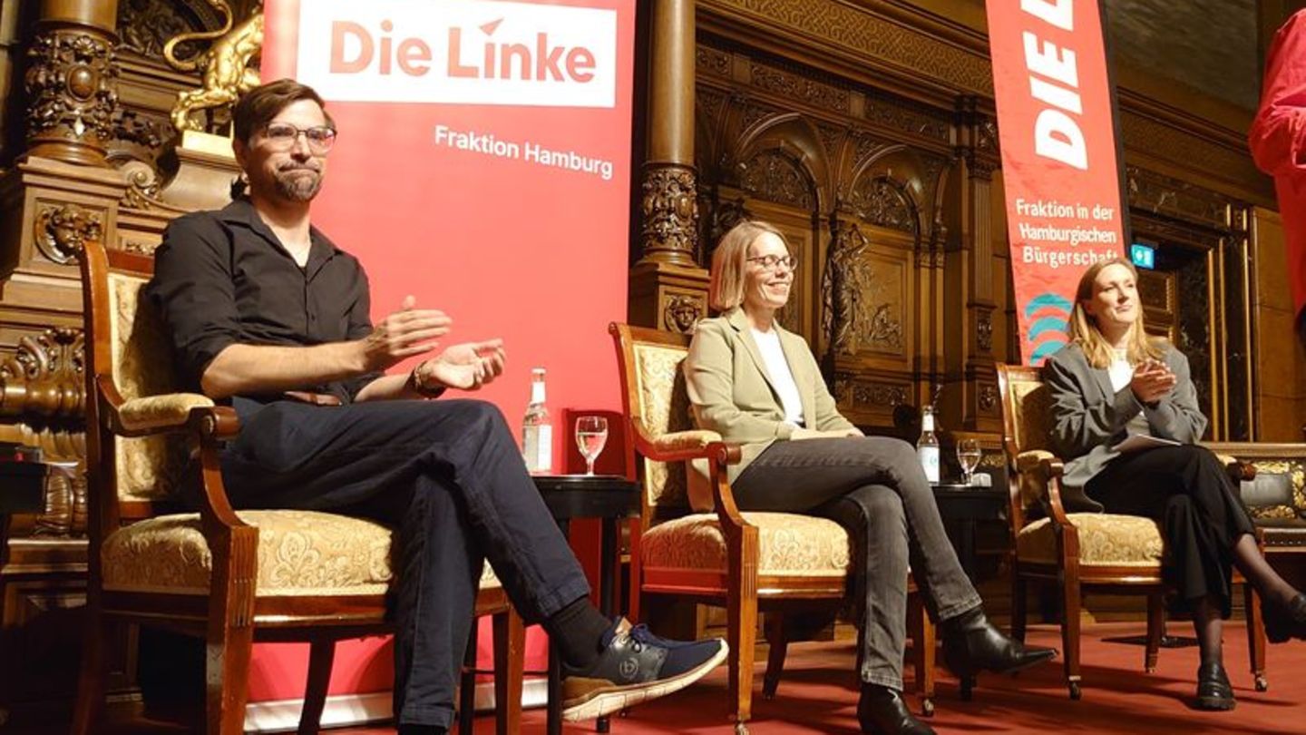 Großer Andrang bei Auftritt der früheren Cum-Ex-Chefermittlerin Anne Brorhilker im Hamburger Rathaus. Foto: Martin Fischer/dpa