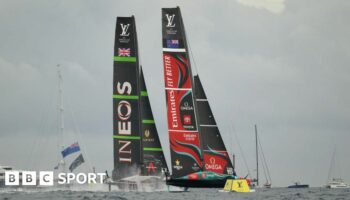 Great Britain and New Zealand compete at the America's Cup