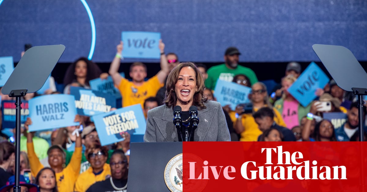 Harris kicks off birthday at Georgia church as Trump heads to McDonald’s in Pennsylvania – live