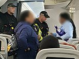 'It was tequila terror in the sky': Boozed up holidaymakers arrested by armed police at Gatwick after huge row breaks out on flight from Cancun