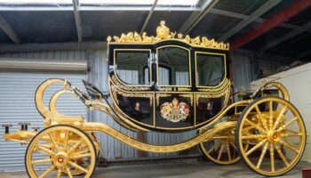 King Charles' new carriage revealed as gold-covered creation prepared for Sydney tour