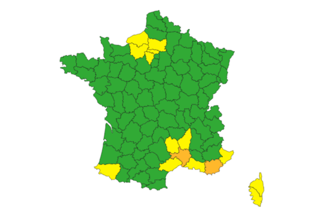 Le Gard et le Var en vigilance orange « pluie-inondation » vendredi