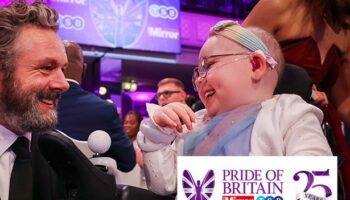 Michael Sheen backs Pride of Britain hero Florrie Bark, 8, to reach £1million by Christmas