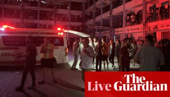 Middle East crisis live: 20 killed in strike on central Gaza school; Harris urges Israel to get more aid into northern areas