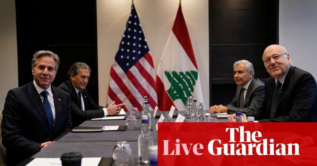 Middle East crisis live: US secretary of state meets Lebanese prime minister in London