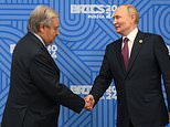 Moment UN chief lowers his head in fawning bow to Vladimir Putin - prompting Zelensky to cancel visit by Antonio Guterres to Ukraine